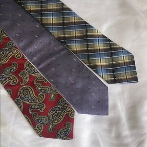Claiborne, Lands End, and Protocol Purple Blue and Red Tie Collection